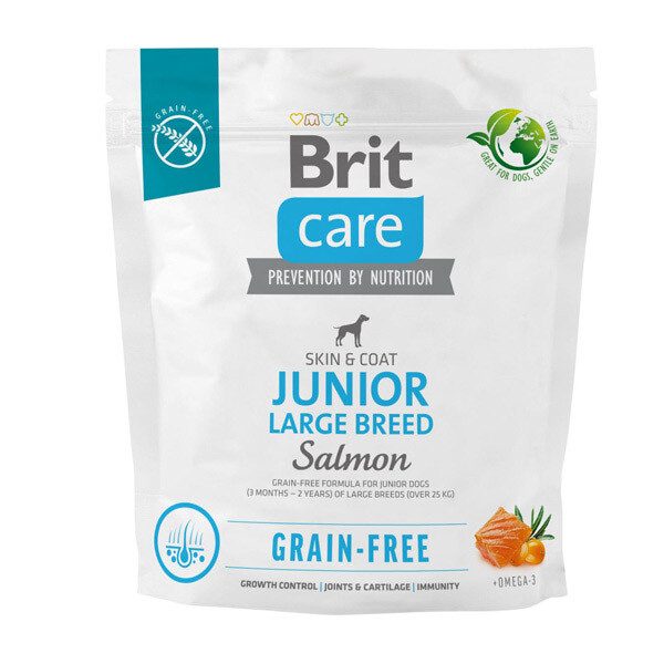 Сухий беззерновий корм Brit Care GF Junior Large Breed для собак великих порід (лосось) 1 кг