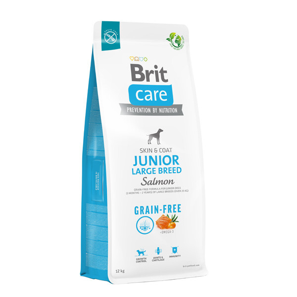 Сухий беззерновий корм Brit Care GF Junior Large Breed для собак великих порід (лосось) 12 кг