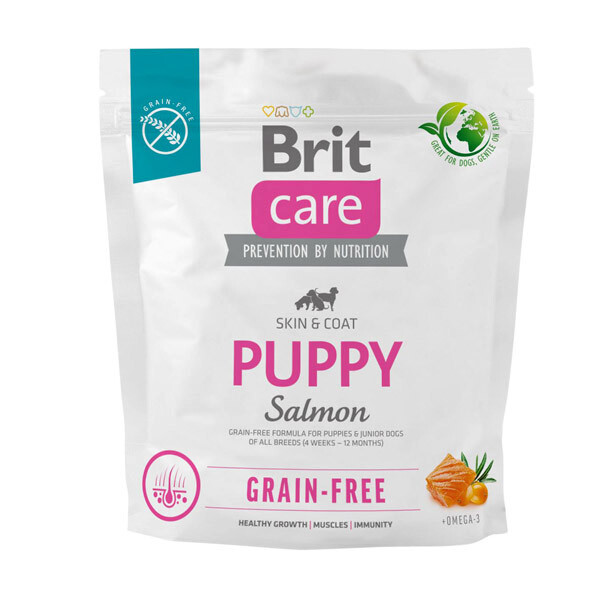 Сухий беззерновий корм Brit Care GF Puppy для цуценят (лосось) 1 кг