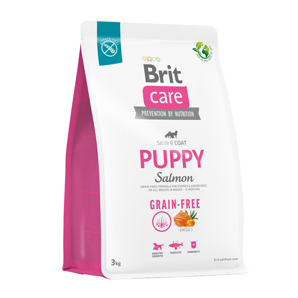 Сухий беззерновий корм Brit Care GF Puppy для цуценят (лосось) 3 кг