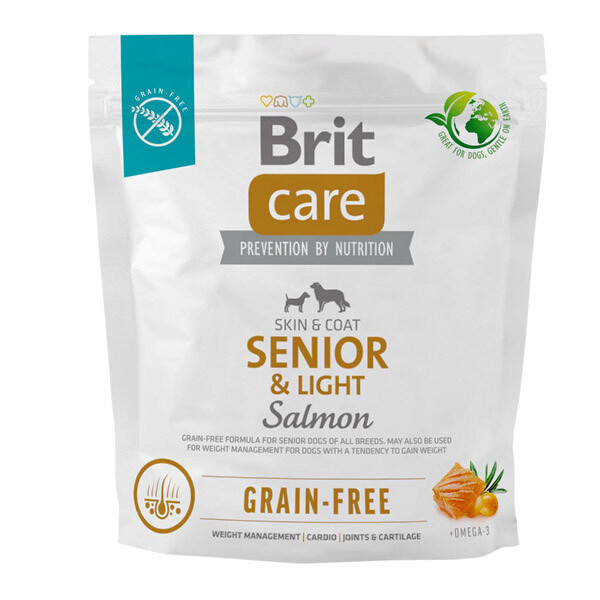 Сухий беззерновий корм Brit Care Dog GF Senior для старіючих собак (лосось) 1 кг