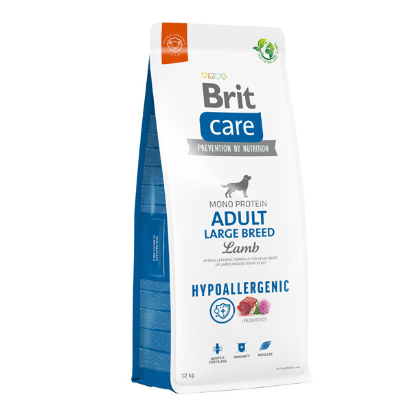 Сухий гіпоалергенний корм Brit Care Dog Hypoallergenic Large Breed для собак великих порід (ягня) 12 кг