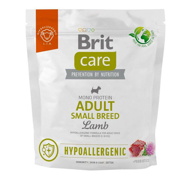 Сухий гіпоалергенний корм Brit Care Dog Hypoallergenic для собак малих порід (ягня) 1 кг