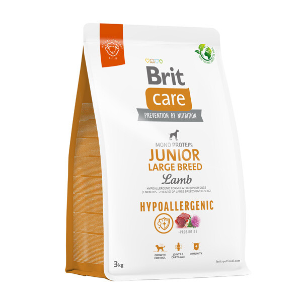 Сухий гіпоалергенний корм Brit Care Dog Hypoallergenic Junior для собак великих порід (ягня) 3 кг