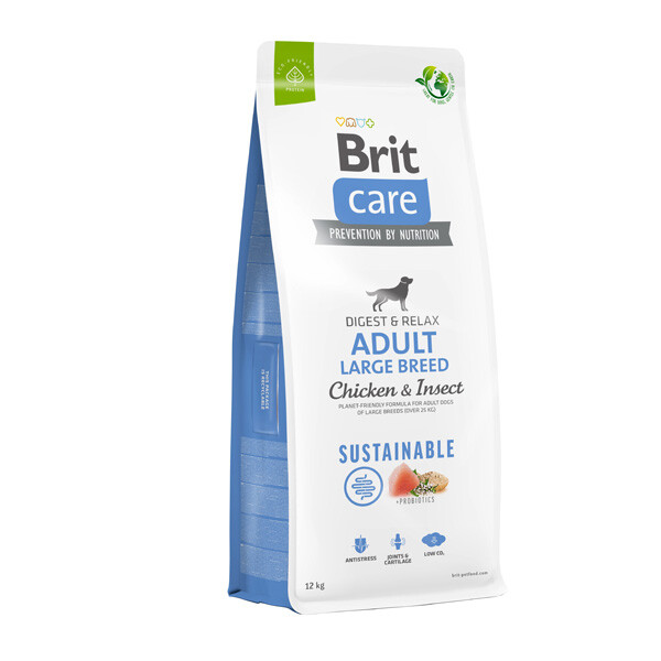 Сухий корм Brit Care Dog Sustainable для собак великих порід (курка та комахи) 12 кг