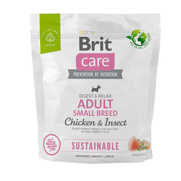 Сухий корм Brit Care Dog Sustainable для собак малих порід (курка та комахи) 1 кг