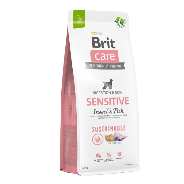 Сухий корм Brit Care Sustainable для собак з чутливим травленням (риба і комахи) 12 кг