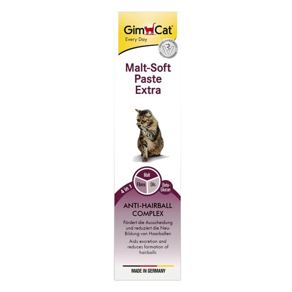 GimCat Every Day Malt-Soft Paste Extra для котів для виведення шерсті зі шлунка 20 г