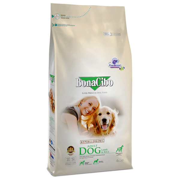 BonaCibo Adult Dog Сухий корм для собак всіх порід (ягня та рис) 4 кг
