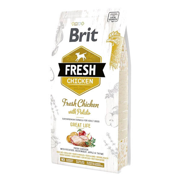 Brit Fresh Chicken & Potato Adult сухий корм для дорослих собак з куркою та картоплею 2.5 кг