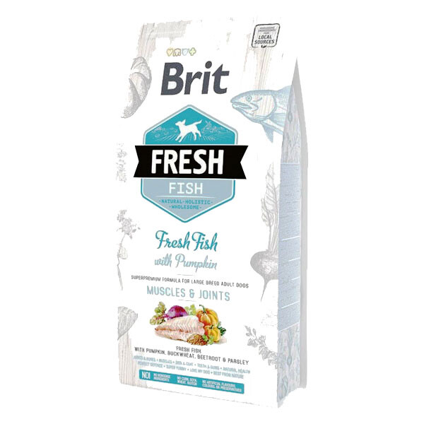 Brit Fresh Fish & Pumpkin Adult Large сухий корм для дорослих собак з рибою та гарбузом 2.5 кг