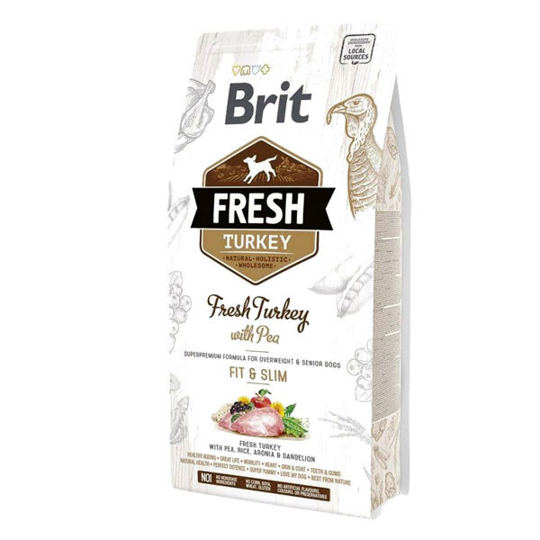 Brit Fresh Turkey & Pea Adult сухий корм для дорослих собак з надмірною вагою з індичкою та горохом 2.5 кг