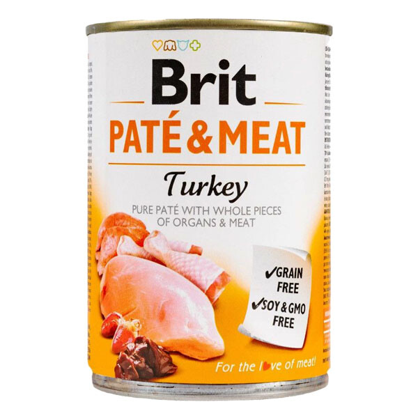 Brit Care Pate & Meat вологий корм з індичкою для дорослих собак 400 г