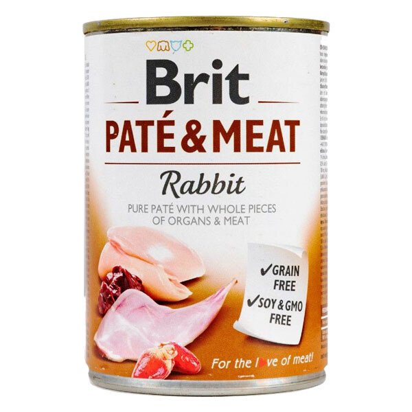 Brit Care Pate & Meat вологий корм з кроликом для дорослих собак 400 г