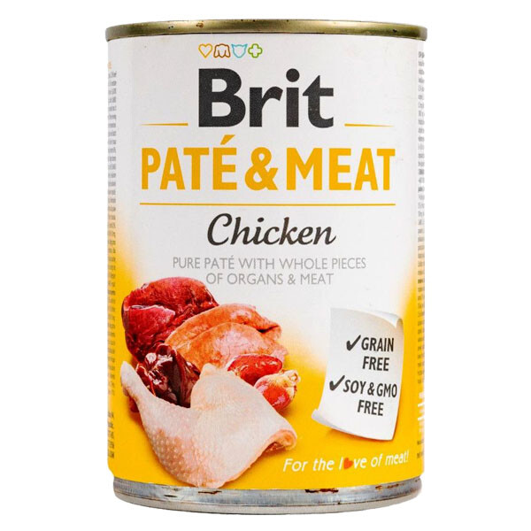 Brit Care Pate & Meat вологий корм з куркою для дорослих собак 400 г