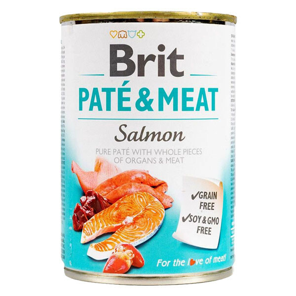 Brit Care Pate & Meat вологий корм з лососем для дорослих собак 400 г