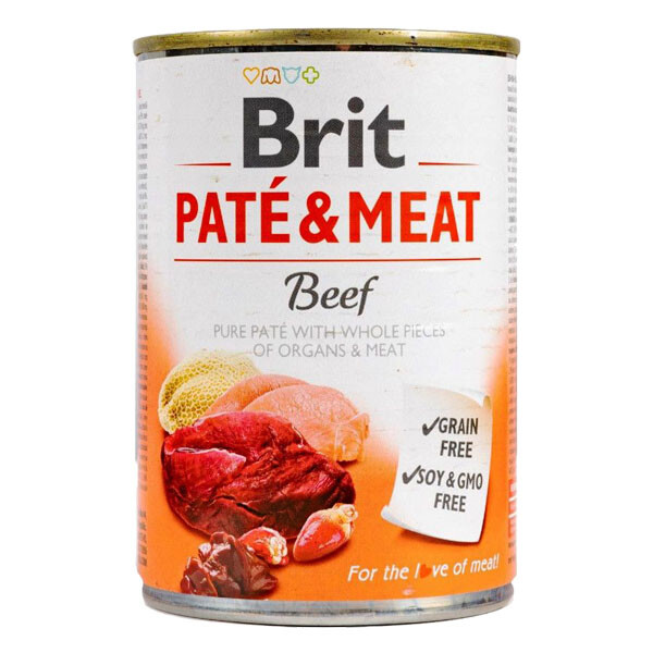 Brit Care Pate & Meat з яловичиною та індичкою для дорослих собак 400 г