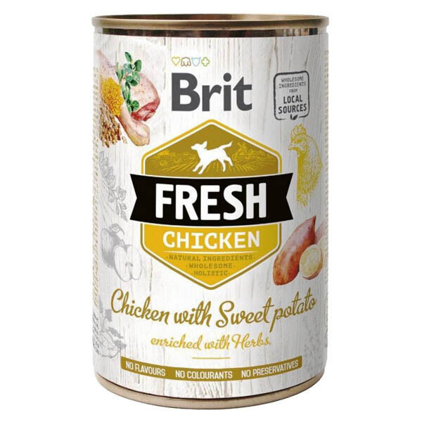 Brit Fresh Chicken & Sweet Potato Adult вологий корм для дорослих собак з куркою і бататом 400 г