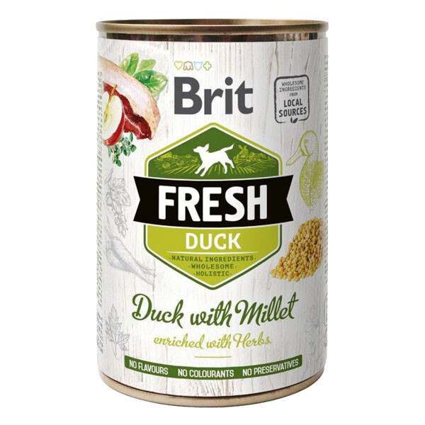 Brit Fresh Duck & Millet Adult вологий корм для дорослих собак з качкою і пшоном 400 г