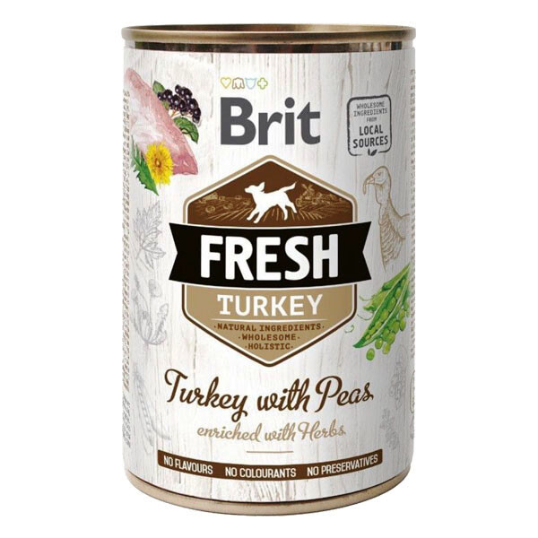 Brit Fresh Turkey & Pea Adult вологий корм для дорослих собак з індичкою та горохом 400 г