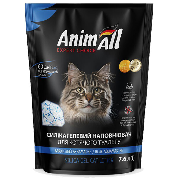 AnimAll Блакитний аквамарин силікагелевий наповнювач для котячого туалету  7.6 л 
