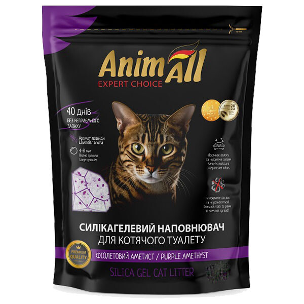 AnimAll Фіолетовий аметист силікагелевий наповнювач для котячого туалету  7.6 л 