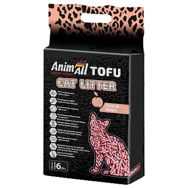 AnimAll Tofu соєвий наповнювач для котячого туалету з ароматом персика 6 л