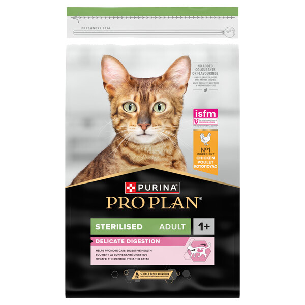 Сухий корм Pro Plan Sterilised Delicate для стерилізованих котів з чутливим травленням (курка) 10 кг