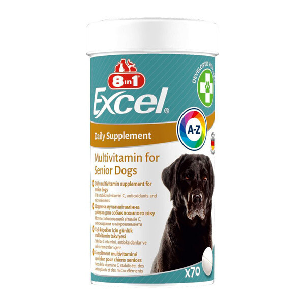 8in1 Excel Multi Vitamin Senior мультивітаміни для собак віком від 7 років 70 шт