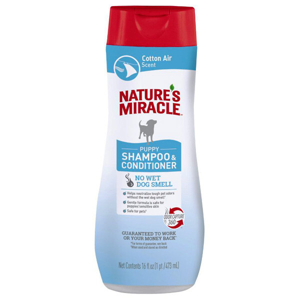8in1 Nature’s Miracle шампунь-кондиціонер для цуценят з ароматом бавовни 473 мл