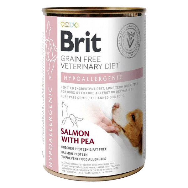 Brit Grain Free VD Hypoallergenic вологий корм для дорослих собак з харчовою алергією (лосось та горошок) 400 г
