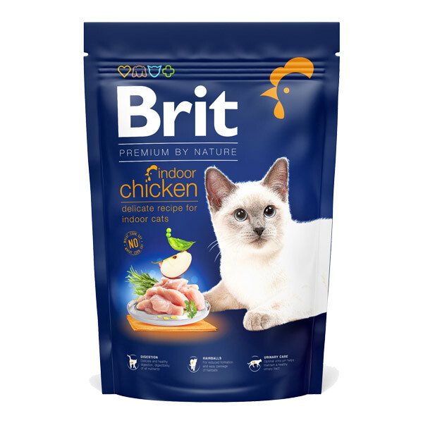 Brit Premium Cat Indoor Chicken Сухий корм для дорослих хатніх котів (курка) 1.5 кг