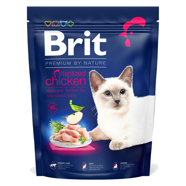 Brit Premium Cat Sterilised Chicken Сухий корм для стерилізованих котів (курка) 300 г