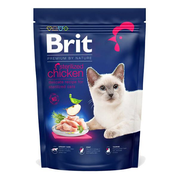 Brit Premium Cat Sterilised Chicken Сухий корм для стерилізованих котів (курка) 800 г