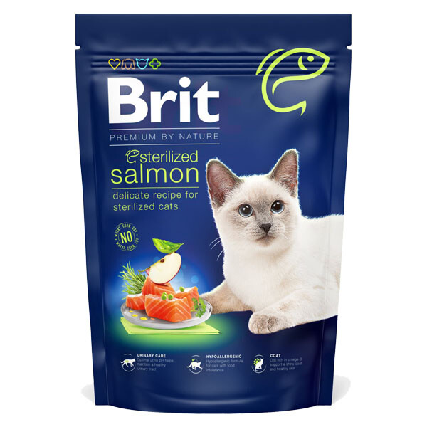 Brit Premium Cat Sterilised Salmon Сухий корм для стерилізованих котів (лосось) 800 г