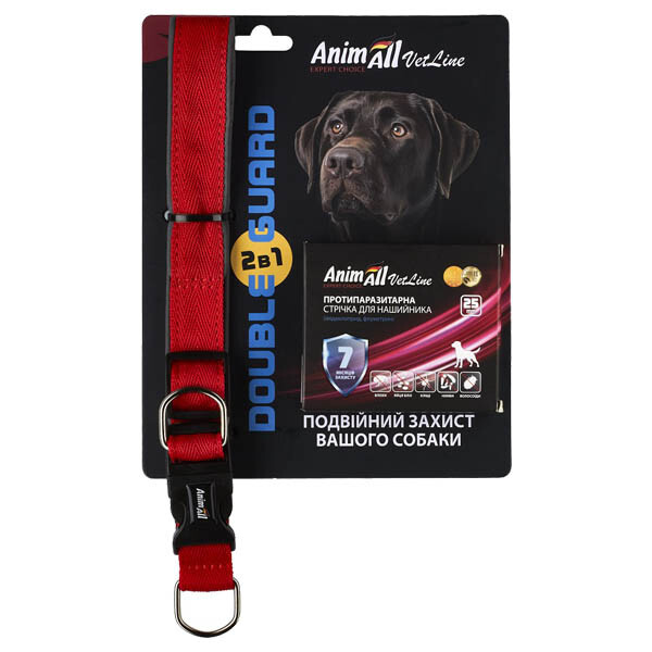 AnimAll VetLine комплект нашийник з протипаразитарною стрічкою (25 мм, 40-50 см) червоний 