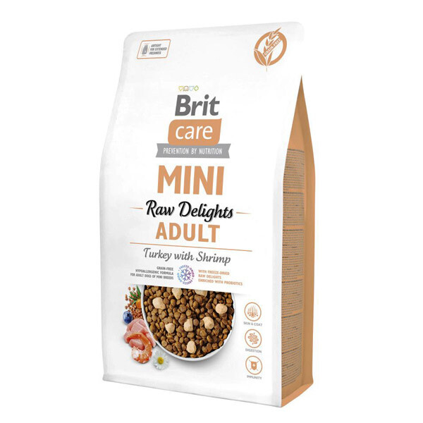 Brit Care Mini Raw Delights для собак малих порід з індичкою та креветкою 2 кг