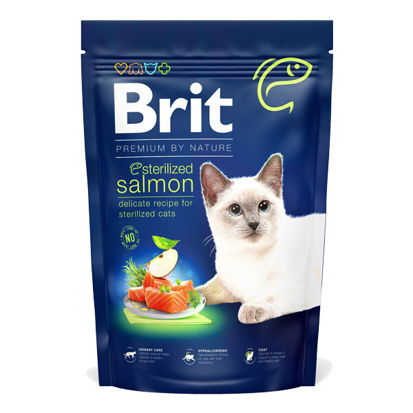 Brit Premium Cat Sterilised Salmon Сухий корм для стерилізованих котів (лосось) 1.5 кг