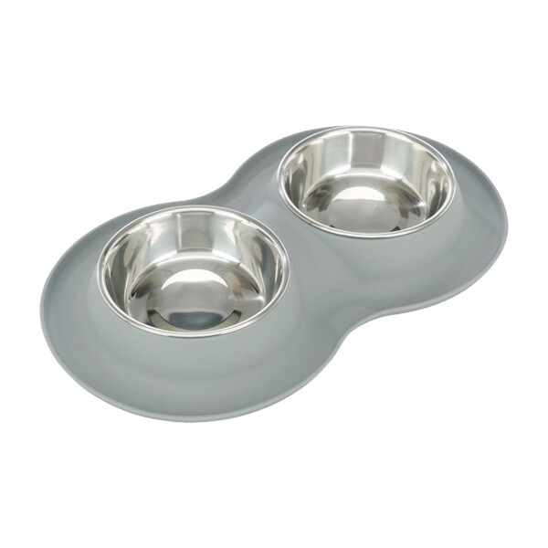Trixie подвійна миска на підставці з нержавіючої сталі для собак  1 шт