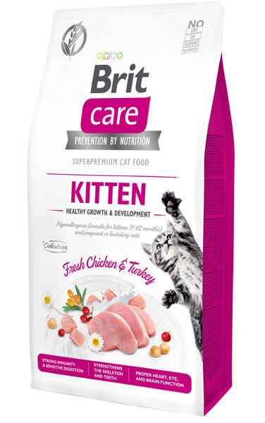 Brit Care GF Kitten Fresh Chicken & Turkey Сухий беззерновий корм для кошенят та вагітних/лактуючих кішок (індичка і курка) 7 кг
