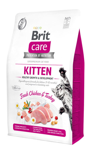 Brit Care GF Kitten Fresh Chicken & Turkey Сухий беззерновий корм для кошенят та вагітних/лактуючих кішок (індичка і курка) 2 кг