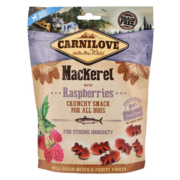 Carnilove Snack ласощі для собак зі скумбрією та малиною  200 г