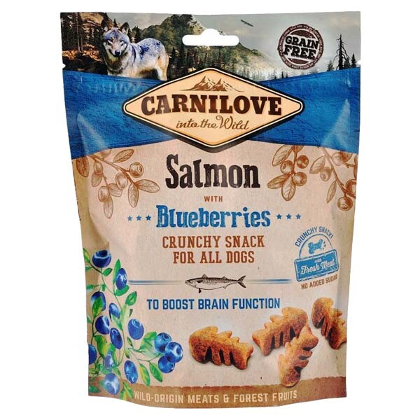 Carnilove Snack ласощі для собак з лососем та чорницею 200 г