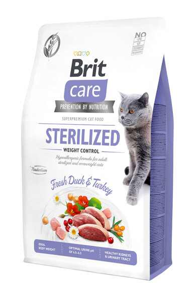 Brit Care GF Sterilized Fresh Duck & Turkey Сухий беззерновий корм для стерилізованих котів (качка та індичка) 2 кг