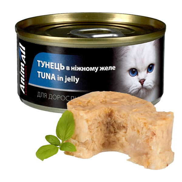 AnimAll вологий корм для котів з тунцем в ніжному желе 85 г 