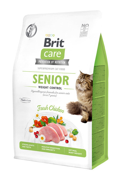 Brit Care GF Senior Fresh Chicken Сухий беззерновий корм для котів похилого віку (курка) 400 г