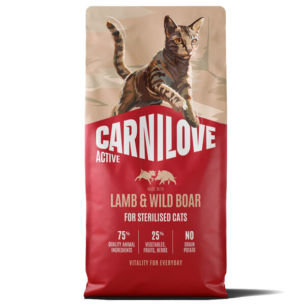 Сухий корм для стерилізованих котів Carnilove Active Lamb & Wild Boar Sterilised (Ягня і дикий кабан) 6 кг