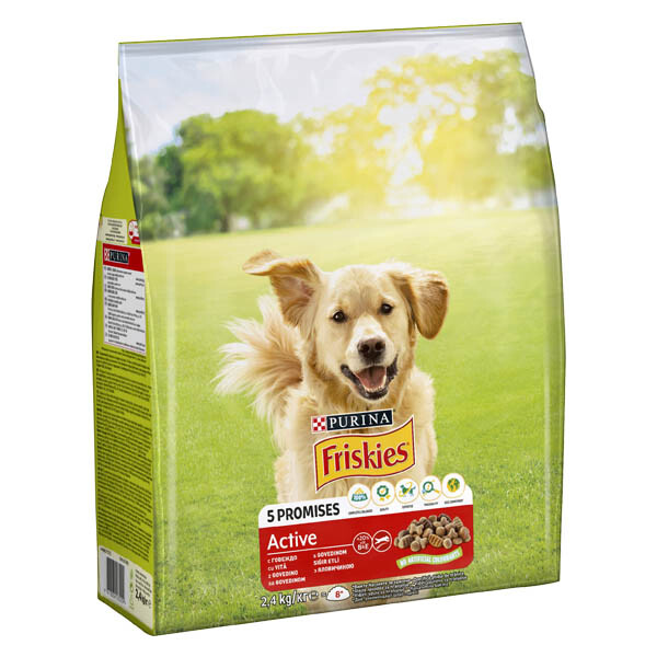 Friskies Active Сухий корм для активних собак (яловичина) 2.4 кг