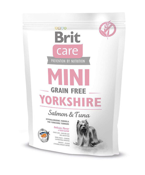 Brit Care Mini GF Yorkshire Salmon & Tuna Сухий беззерновий корм для Йоркширських тер'єрів Лосось і Тунець 400 г
