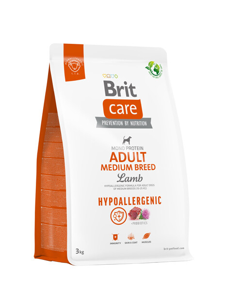 Brit Care Hypoallergenic Adult Medium Breed Сухий гіпоалергенний корм для собак середніх порід (ягня) 3 кг